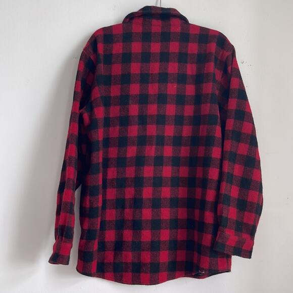 Vintage L. L. Bean wool blend buffalo plaid button down shirt jacket shacket  L - Picture 7 of 7